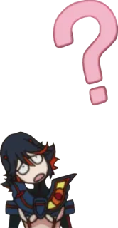 ❓ Ryuko Matoi Kill la Kill Anime, Domanda, Scioccato, Confuso, Kill la Kill whatsapp sticker