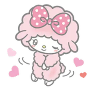 ❣ Desenho animado, Fofo, Rosa, Corações, Kawaii, Adesivo telegram sticker