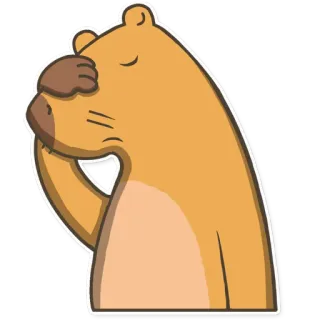 🤦 животное, выдра, фейспалм, стикер, мультфильм whatsapp sticker