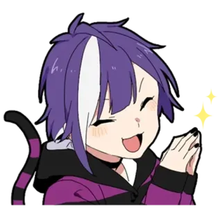 😁 Anime, Charakter, Lächeln, Cartoon, Fröhlich, Illustration telegram sticker