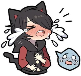 😭 Anime, weinen, traurig, kawaii, emotional, Katzenjunge, Tränen whatsapp sticker