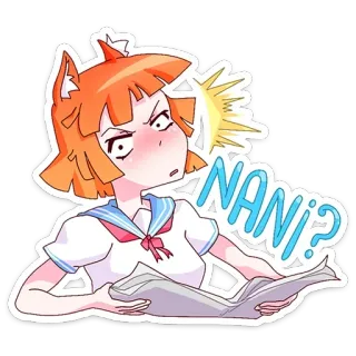 🤬 NANI? chica anime, sorprendido/a, manga, pregunta, impactado/a, enfadado/a telegram sticker