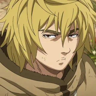 🛡 Thorfinn Vinland Saga animé, blonde, sérieux, homme, viking telegram sticker