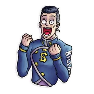 😃 Billy 만화, 캐릭터, 파란 유니폼, 빌리 telegram sticker