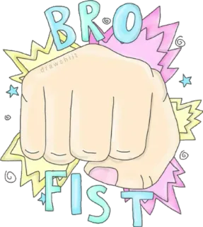 👊 BRO FIST punho, mano, amizade, desenho, mão whatsapp sticker
