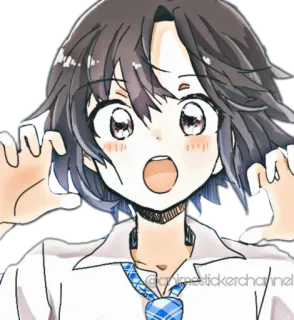 ☺️ @animestickerchannel Anime, Manga, Uniforme scolaire, Fille, Personnage, Sticker telegram sticker