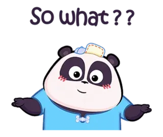 🤷‍♂️ So what ?? panda, mono, pegatina, pregunta, encogimiento de hombros whatsapp sticker