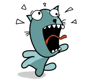 😖 고양이, 무서운, 만화, 충격, 비명 telegram sticker