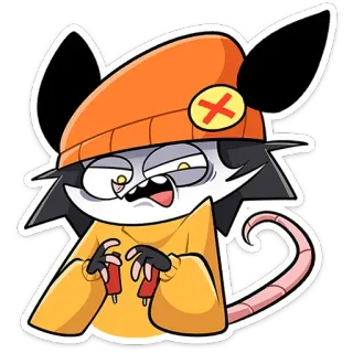 🤬 Cartoon, Personage, Rat, Muts, Sterretjes, Grappig telegram sticker