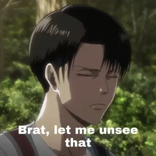 📎 Levi Ackerman Attack on Titan Brat, let me unsee that anime, Levi, L'Attacco dei Giganti, moccioso, rimuovere whatsapp sticker