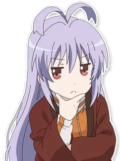 🤔 Anime, Mangá, Fofo, Pensando, Garota, Personagem telegram sticker