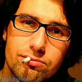 🚬 Stickergram мужчина, сигарета, очки, портрет, курение telegram sticker