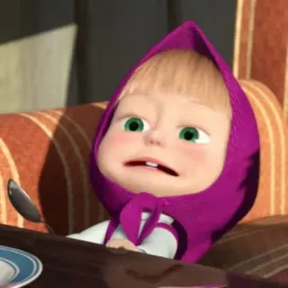 🥴 Masha Masha and the Bear cartoon, kind, meisje, animatie telegram sticker