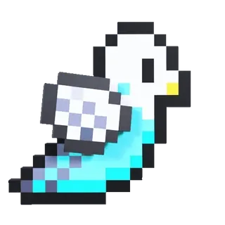 😂 oiseau, pixel art, mignon, animal, bleu whatsapp sticker