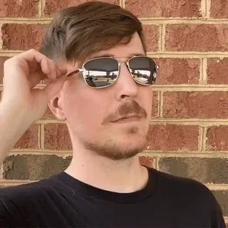 🕶 MrBeast MrBeast, YouTube, Influencer, Sonnenbrille, Pilotenbrille telegram sticker