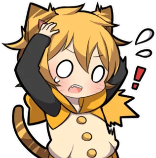 😱 애니메이션, 고양이, 혼란스러움, 느낌표, 캐릭터, 만화 telegram sticker