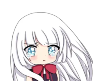 😟 Anime, Manga, Süß, Mädchen, Kawaii, Weinend telegram sticker