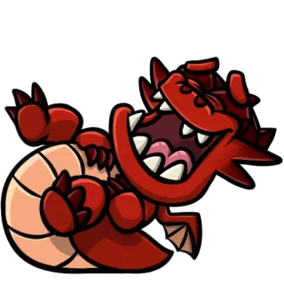 😂 dragon, cartoon, red, fantasy, creature telegram sticker
