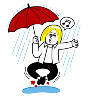 🌝 kartun, payung, hujan, bernyanyi, karakter, imut, hari hujan telegram sticker