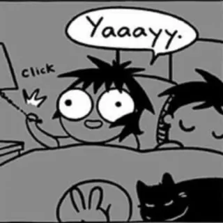 😍 Yaaayy. Fumetto, Evvai, Felice, Internet, Gatto telegram sticker