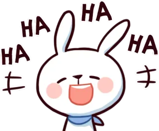 😂 HA Hase, Cartoon, Lachen, glücklich, süß, Häschen, Emoji telegram sticker