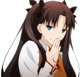 😏 Rin Tohsaka Fate/stay night anime, girl, mage, magic, cute, fate, rin tohsaka, tsundere telegram sticker