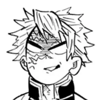 😈 Sanemi Shinazugawa Demon Slayer Anime, Manga, Demon Slayer, Sanemi Shinazugawa, Personnage, Visage, Expression telegram sticker