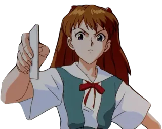 💳 Asuka Langley Soryu Neon Genesis Evangelion Anime, Gadis, Serius, Eva, Evangelion telegram sticker