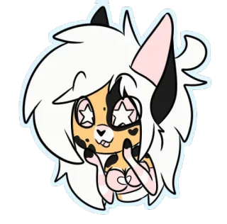 😃 animal, dessin animé, mignon, autocollant, fille chat, chibi telegram sticker