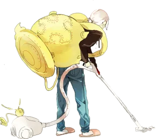 😊 Penyedot debu, Anime, Membersihkan, Kartun, Aneh, Karakter telegram sticker