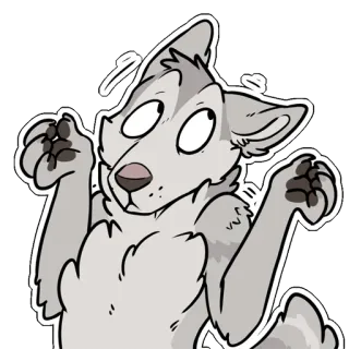 🙄 hond, dier, bang, grijs, cartoon, bezorgd telegram sticker