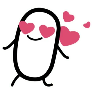 😍 amor, coração, fofo, desenho animado, emoji telegram sticker