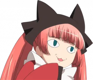 😏 Anime, Dibujo animado, Cara graciosa, Pelo rojo, Personaje, Kawaii, Lindo telegram sticker
