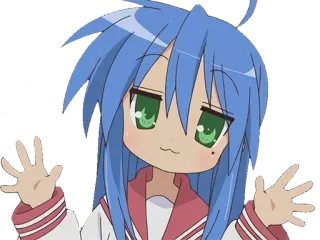 👐 Konata Izumi Lucky Star anime, girl, konata izumi, lucky star, kawaii telegram sticker