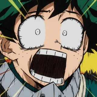 🥦 Izuku Midoriya My Hero Academia 애니메이션, 충격, 캐릭터, 나의 히어로 아카데미아, 데쿠 telegram sticker
