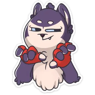 😈 wolf, cartoon, tier, lustig, figur telegram sticker