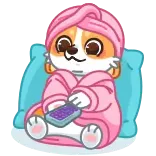 📺 cane, spa, accappatoio, relax, carino, cartone animato, animale telegram sticker