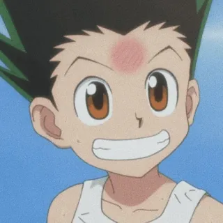 🌿 Gon Freecss Hunter x Hunter Anime, Garçon, Dessin animé, Joyeux, Souriant telegram sticker