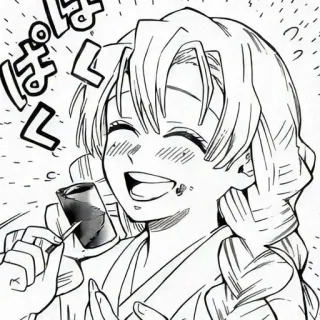 💗 Mitsuri Kanroji Demon Slayer ぱく Anime, Manga, Sorriso, Kawaii, Felice, Mangiare whatsapp sticker