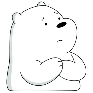 😔 Ice Bear We Bare Bears Urso polar, We Bare Bears, Desenho animado, Urso, Triste, Fofo, Urso branco, Urso polar telegram sticker