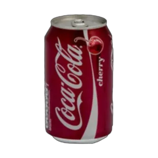 ❤ cherry coca-cola, cherry, soda, drink, beverage, can, cola telegram sticker