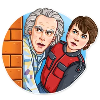 👀 Marty McFly Back to the Future movie, science fiction, time travel, Doc Brown, 80s, classic movie telegram sticker