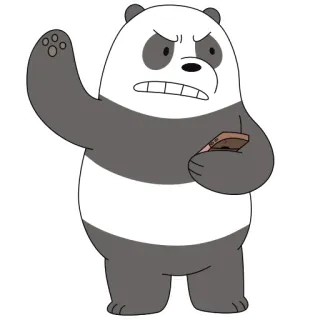 😤 Panda We Bare Bears Panda, We Bare Bears, Kartun, Animasi, Beruang, Marah, Lucu telegram sticker