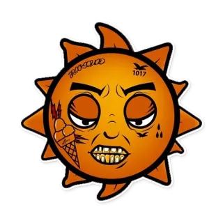 😠 1017 태양, 만화, Glo Gang, 아이스크림, 화난 telegram sticker