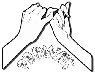 ❤ PROMISE promessa, juramento do mindinho, amizade, acordo, fofo, mãos telegram sticker