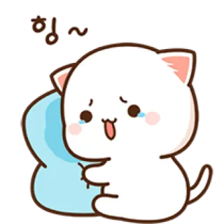 😭 힝~ Katze, weinend, traurig, Cartoon, Kissen telegram sticker
