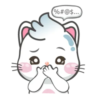 😵 %#@$... cat, cartoon, cute, upset, angry, profanity telegram sticker