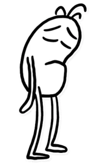 😔 грустный, мультфильм, персонаж, иллюстрация, рисунок telegram sticker