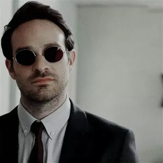 😐 Daredevil сорвиголова, Marvel, слепой, супергерой, мужчина, костюм, очки telegram sticker