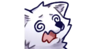 😵 chó, hoạt hình, chóng mặt, trắng telegram sticker